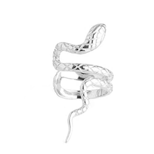 Rockyu レディースイヤーカフピアス スネークモチーフ シルバー925 ゴールド＆シルバー 金属アレルギー対応