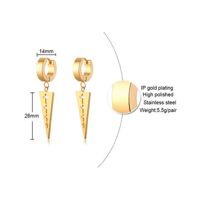 三角スパイクピアス｜クールな幾何×フープデザイン メンズ・レディース兼用