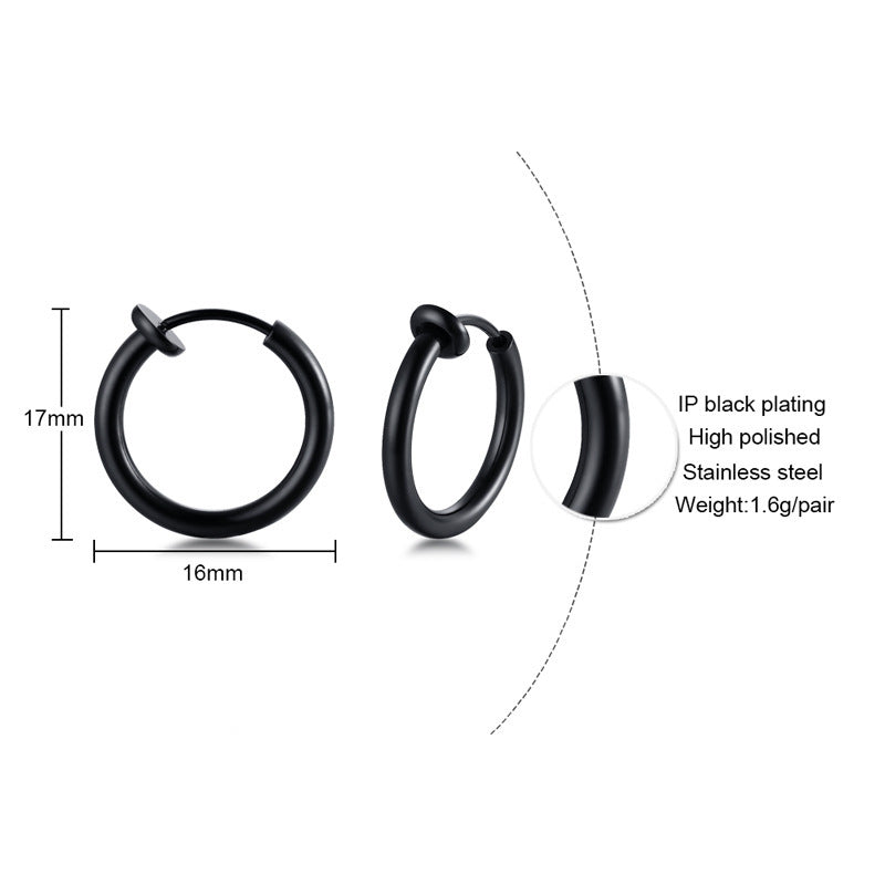 Rockyu フェイクピアス サージカルステンレス製 リングデザイン 両耳用 金属アレルギー対応