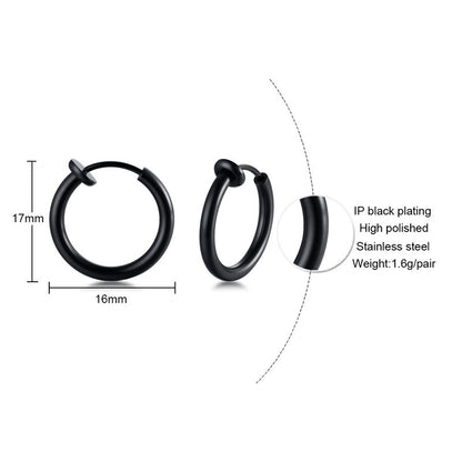 Rockyu フェイクピアス サージカルステンレス製 リングデザイン 両耳用 金属アレルギー対応