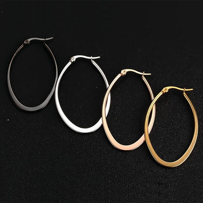 Rockyu ピアス レディース フープ リング 大ぶり シンプル ステンレス 金属アレルギー対応