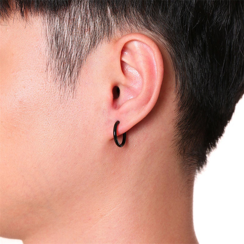 Rockyu フェイクピアス サージカルステンレス製 リングデザイン 両耳用 金属アレルギー対応