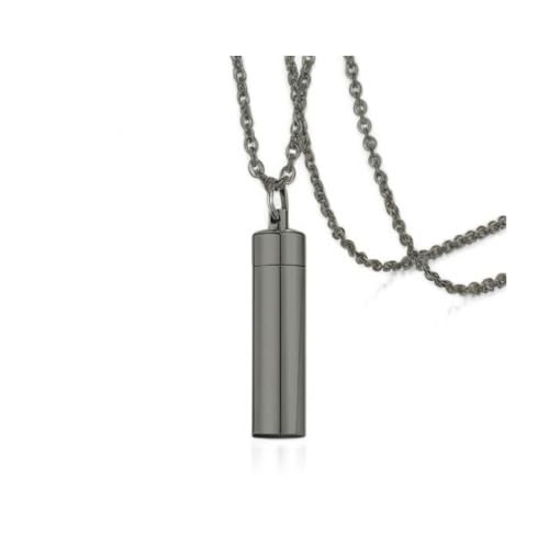 Rockyu メモリアルネックレス ステンレス製 遺骨ペンダント 鏡面＆艶消し仕上げ 手元供養 記念アクセサリー