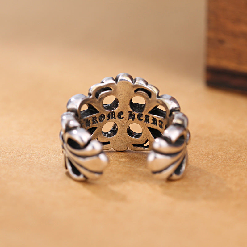 Rockyu ファッション アクセサリー ステンレス リング 指輪 メンズ ステンレス ロック レトロ アンティーク風 プレゼント