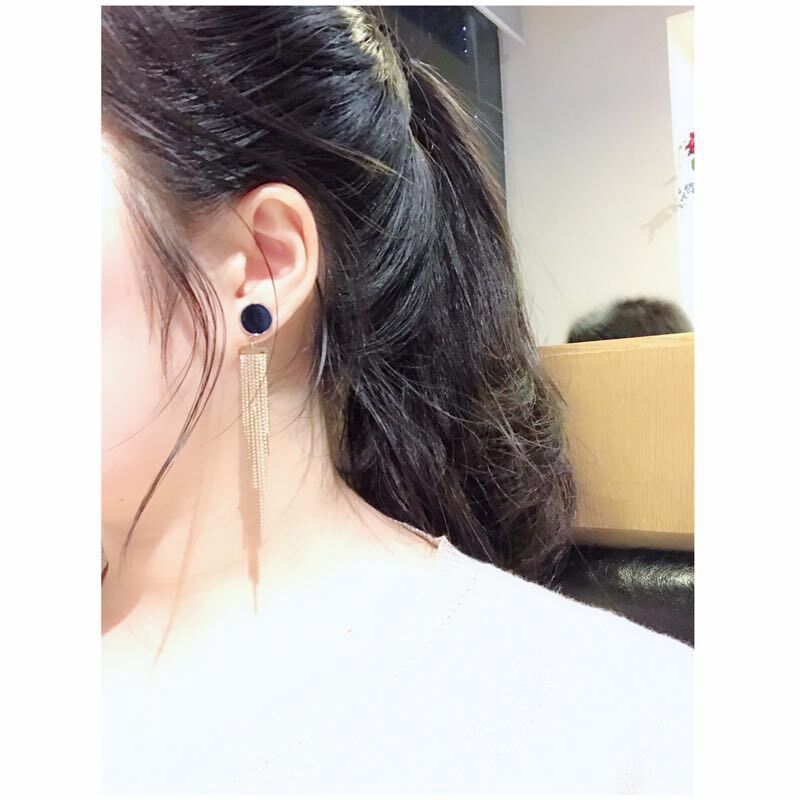 Rockyu ピアス レディース 18K ステンレス ピンクゴールド スタッドピアス フリンジデザイン