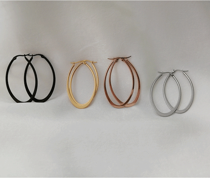 Rockyu ピアス レディース フープ リング 大ぶり シンプル ステンレス 金属アレルギー対応