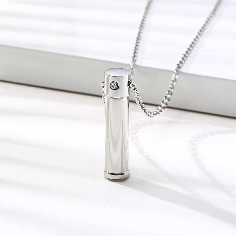 Rockyu メモリアルペンダント 遺骨入れ ステンレス製 メンズ 高級鏡面仕上げ