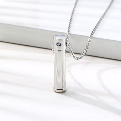 Rockyu メモリアルペンダント 遺骨入れ ステンレス製 メンズ 高級鏡面仕上げ