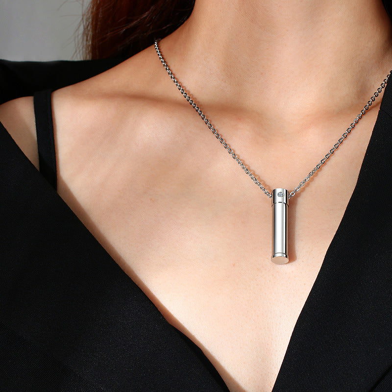 Rockyu メモリアルペンダント 遺骨入れ ステンレス製 メンズ 高級鏡面仕上げ