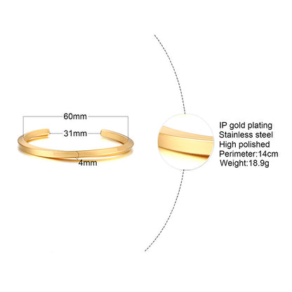 Rockyu C型チタンバングル レディース メンズ兼用 シルバー ゴールド ピンクゴールド ブラック サイズ調整可