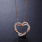 Rockyu ハートモチーフ ネックレス レディース ジルコニア 18Kローズゴールド仕上げ 鏡面仕上げ アレルギー対応