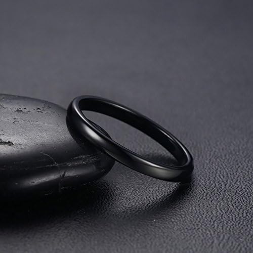 Rockyu タングステン リング 細身 2mm シンプル おしゃれ 指輪 男女兼用 全5色