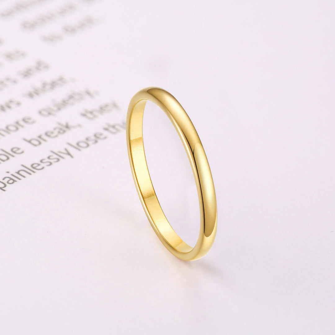 Rockyu ステンレス極細リング 2mm シルバー・ピンクゴールド・ブラック・ゴールド ピンキー対応