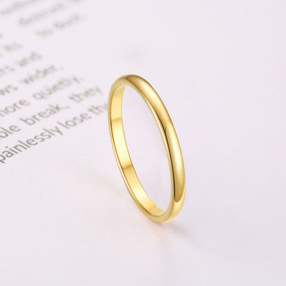 Rockyu ステンレス極細リング 2mm シルバー・ピンクゴールド・ブラック・ゴールド ピンキー対応