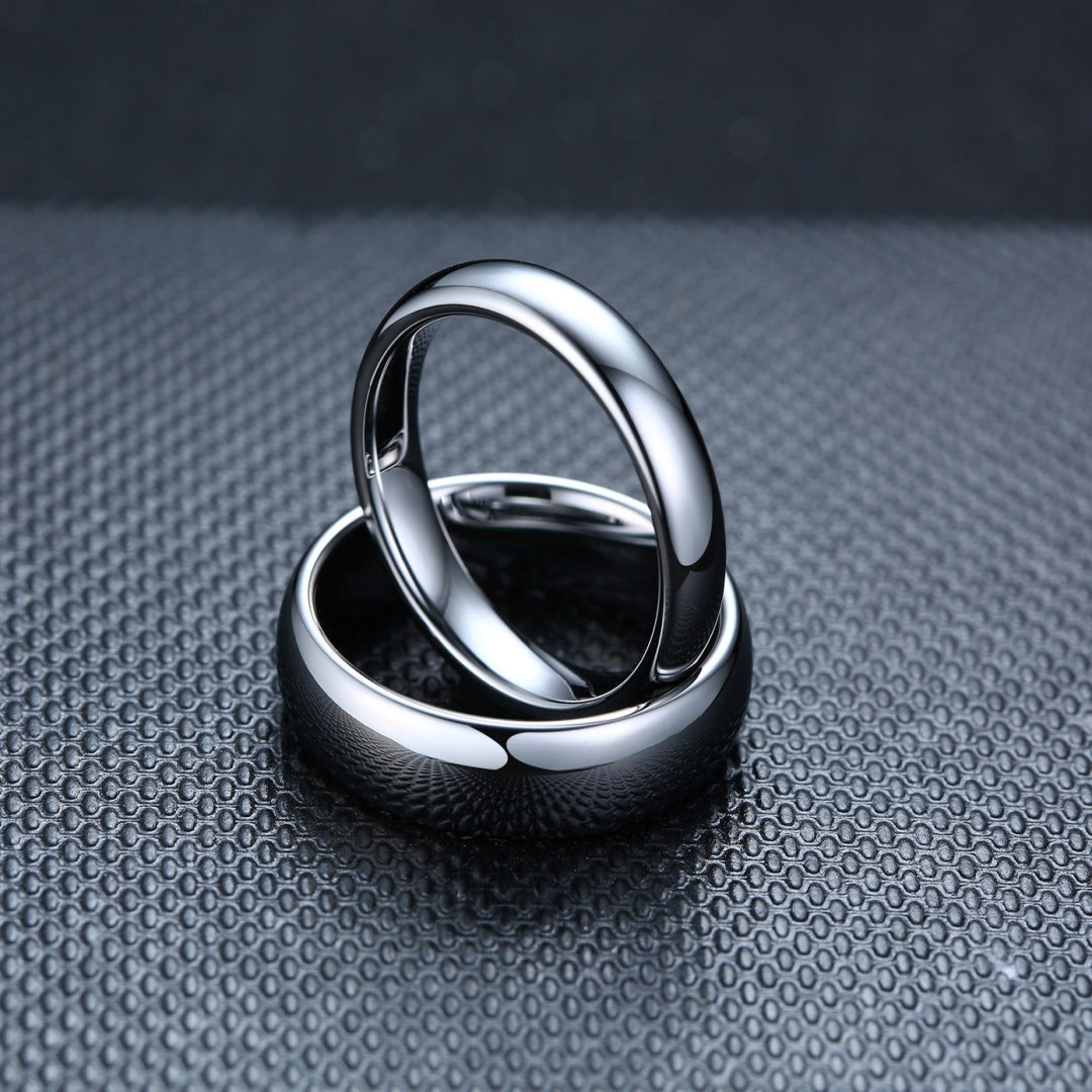 Rockyu タングステンリング シルバー 鏡面仕上げ 3mm〜6mm 甲丸 指輪 ユニセックス