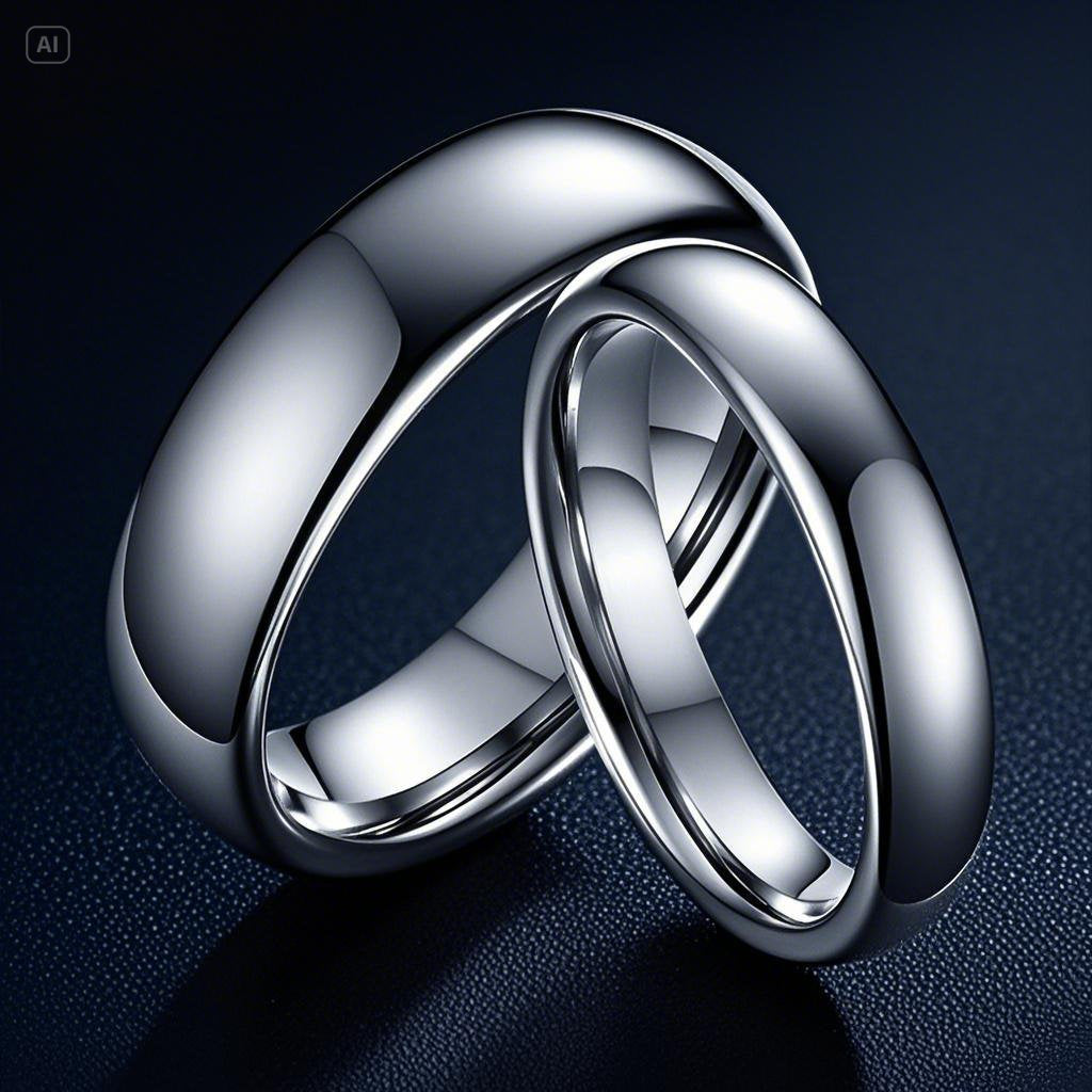 Rockyu タングステンリング シルバー 鏡面仕上げ 3mm〜6mm 甲丸 指輪 ユニセックス