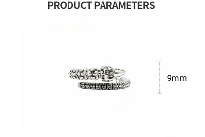 Rockyu 恐竜リング メンズ フリーサイズ メッキ 動物モチーフ ヴィンテージ風