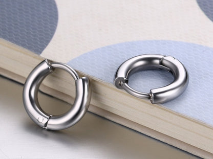 Rockyu フープピアス レディース メンズ ユニセックス シンプル ゴールド＆シルバー 11mm〜30mm