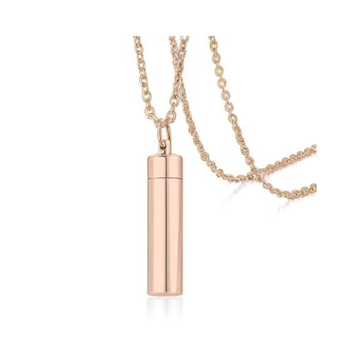 Rockyu メモリアルネックレス ステンレス製 遺骨ペンダント 鏡面＆艶消し仕上げ 手元供養 記念アクセサリー