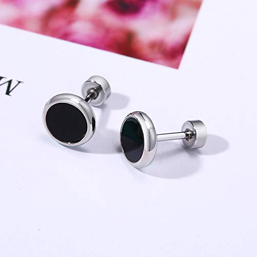 Rockyu ステンレスピアス レディース メンズ 両用 シンプル ラウンドスタッド 金属アレルギー対応 6色展開