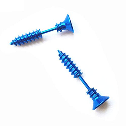 Rockyu ネジ型ピアス メンズ – 両耳用 チタン製 アメリカンスタイル 金属アレルギー対応