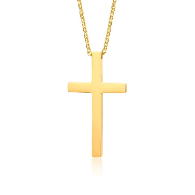 Rockyu チタン クロスネックレス メンズ ゴールド 十字架ペンダント 金属アレルギー対応 54mm×30mm