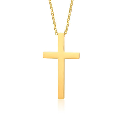 Rockyu チタン クロスネックレス メンズ ゴールド 十字架ペンダント 金属アレルギー対応 54mm×30mm