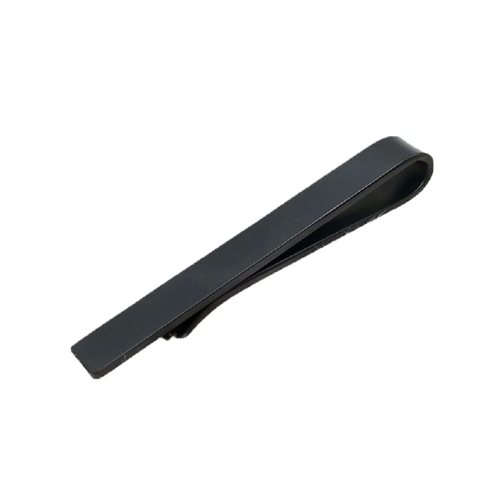 Rockyu メンズ タイピン 4色セット ブラック シルバー ゴールド ローズゴールド チタン製 シンプル クリップ式