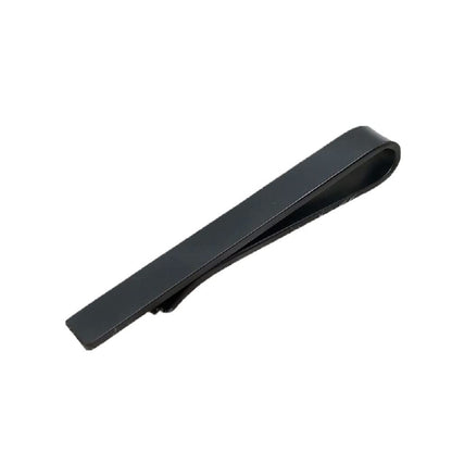 Rockyu メンズ タイピン 4色セット ブラック シルバー ゴールド ローズゴールド チタン製 シンプル クリップ式