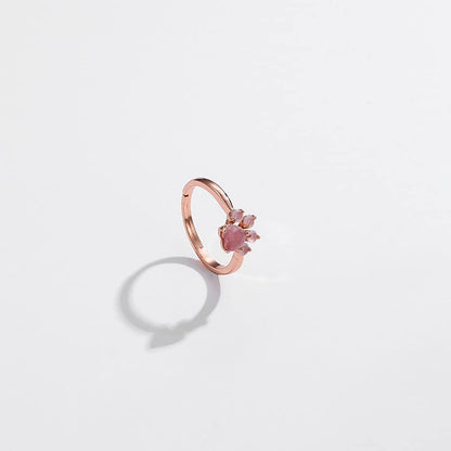 Rockyu 足跡リング シルバー925製 猫爪モチーフ フリーサイズ レディース