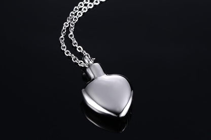 Rockyu メモリアルハートネックレス ステンレス製 アンティーク調