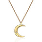 Rockyu 月ネックレス レディース シルバー925 三日月ペンダント ジルコニア入り 可愛いデザイン