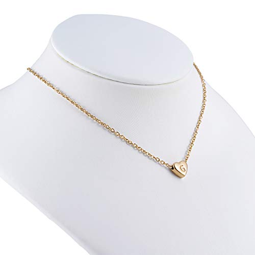 Rockyu ネックレス レディース ハートペンダント ゴールド A-Z アルファベット 18Kメッキ ステンレス