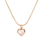 Rockyu ハートネックレス レディース ステンレス製 ローズゴールド＆シルバー アレルギー対応