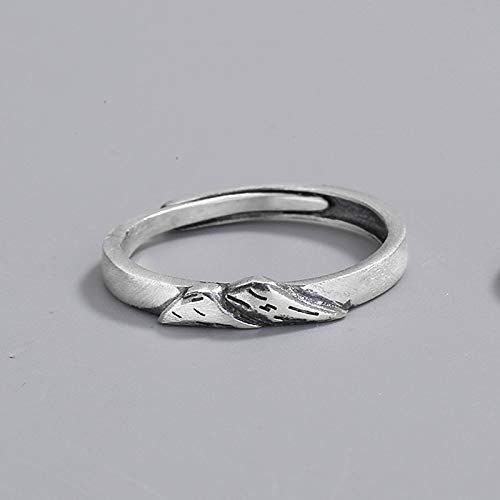 Rockyu 指輪 メンズ シルバー925 フリーサイズ 復古デザイン ペアリング 結婚婚約対応