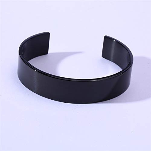 シンプルバングル メンズブレスレット｜Rockyu ステンレス ブラック 高級IP仕上げ