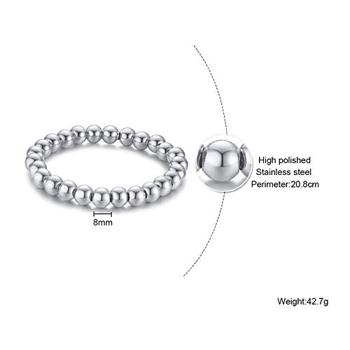 Rockyu ブレスレット レディース ステンレス 数珠風 ゴールド調 金属アレルギー対応 高級感