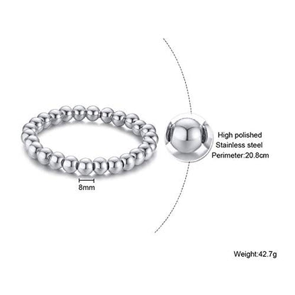 Rockyu ブレスレット レディース ステンレス 数珠風 ゴールド調 金属アレルギー対応 高級感