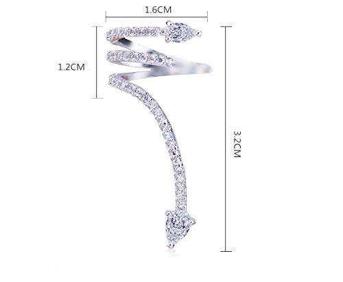 Rockyu 蛇モチーフ 2Wayピアス レディース シルバー925 揺れる＆挟む 軟骨対応 両耳用
