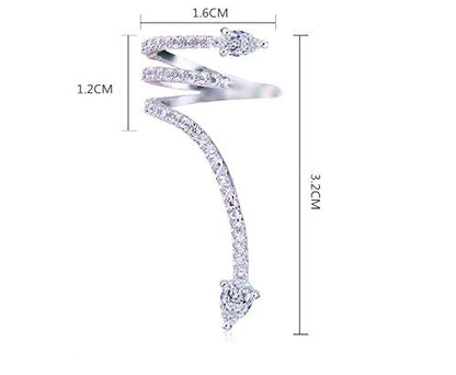 Rockyu 蛇モチーフ 2Wayピアス レディース シルバー925 揺れる＆挟む 軟骨対応 両耳用