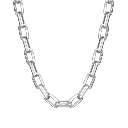Rockyu ネックレス メンズ ステンレススチール シルバー ロングチェーン 太め ヒップホップ カジュアル アクセサリー