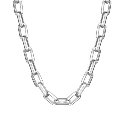 Rockyu ネックレス メンズ ステンレススチール シルバー ロングチェーン 太め ヒップホップ カジュアル アクセサリー