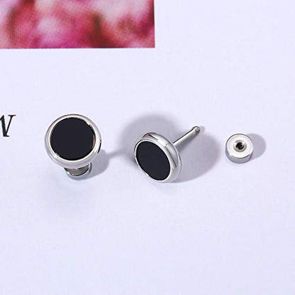 Rockyu ステンレスピアス レディース メンズ 両用 シンプル ラウンドスタッド 金属アレルギー対応 6色展開