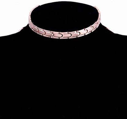 Rockyu ネックレス メンズ レディース ステンレス ゲルマニウム シルバーゴールド チェーン 幅10mm チョーカー アクセサリー