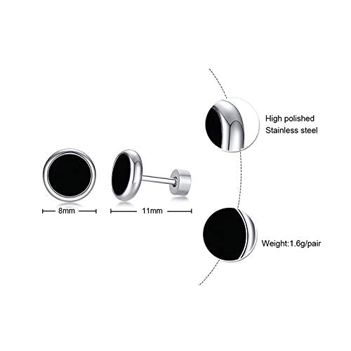 Rockyu ステンレスピアス レディース メンズ 両用 シンプル ラウンドスタッド 金属アレルギー対応 6色展開