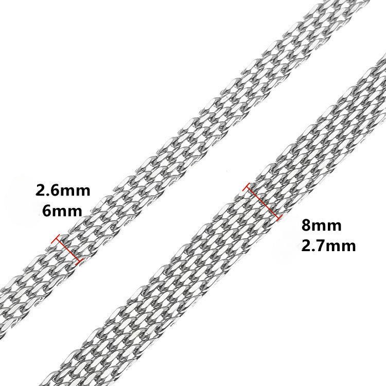 [Rockyu] ブレスレット メンズ シルバー ステンレスチェーン シンプル ファッション 2連チェーンブレスレット 幅広ブレスレット アレルギー対応 長さ21cm