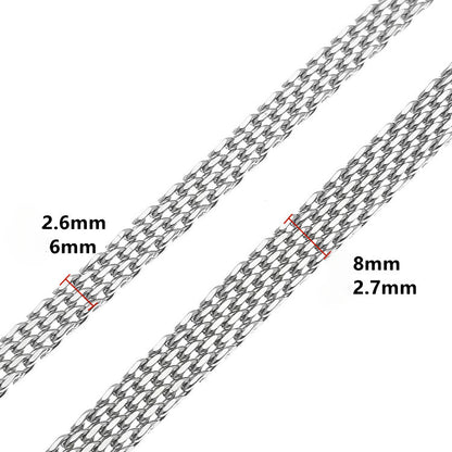 [Rockyu] ブレスレット メンズ シルバー ステンレスチェーン シンプル ファッション 2連チェーンブレスレット 幅広ブレスレット アレルギー対応 長さ21cm