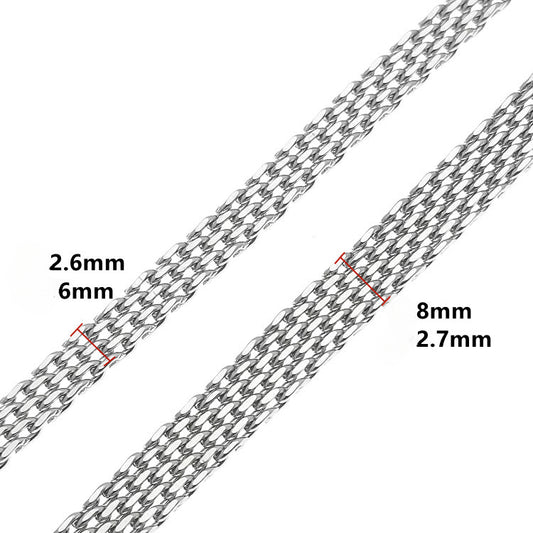 [Rockyu] ブレスレット メンズ シルバー ステンレスチェーン シンプル ファッション 2連チェーンブレスレット 幅広ブレスレット アレルギー対応 長さ21cm