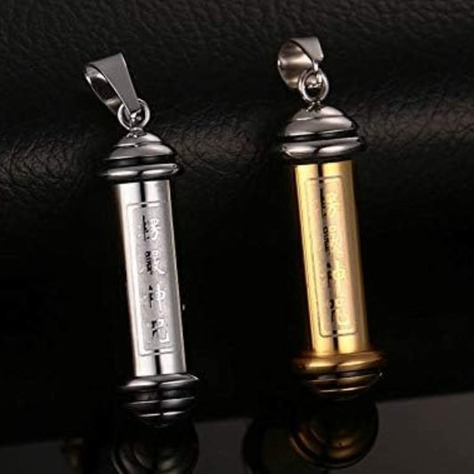 Rockyu ネックレス メンズ メモリアル 遺骨入れ ステンレス ゴールド＆シルバー お守りペンダント