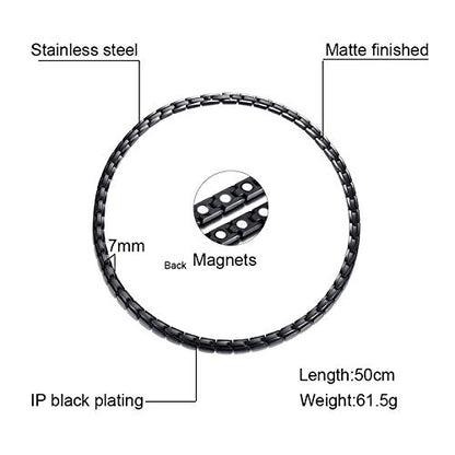 Rockyu 磁気ネックレス メンズ レディース兼用 ステンレス製 アレルギー対応 3色展開